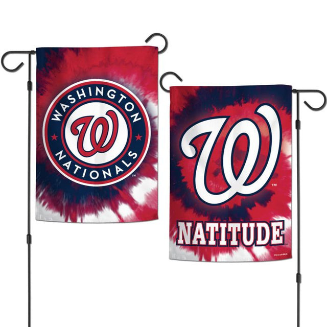 Banderas de jardín teñidas anudadas de Washington Nationals, de 2 lados, 12,5" x 18"