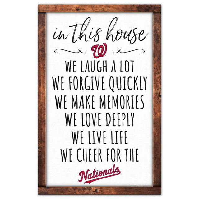 Washington Nationals Wood Sign 11" x 17" 1/4" thick