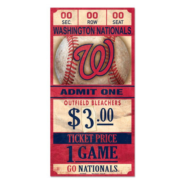 Letrero de madera de Washington Nationals de 6 x 12 3/8" de grosor