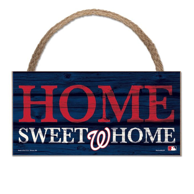 Washington Nationals Wood Sign w/Rope 5" x 10"