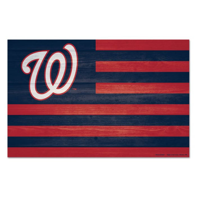 Letrero de madera con la frase americana de Washington Nationals, 11" x 17", 1/4" de grosor