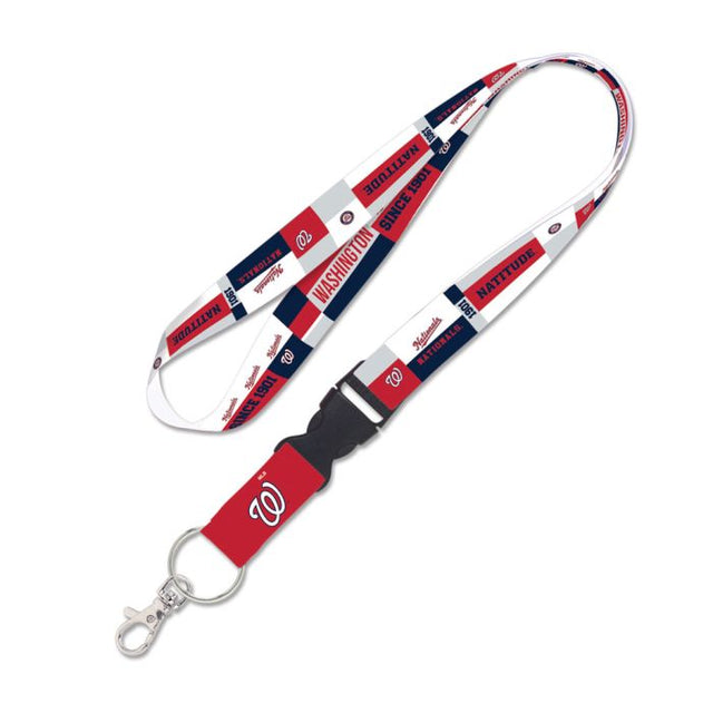 Washington Nationals color block Lanyard w/detachable buckle 1"