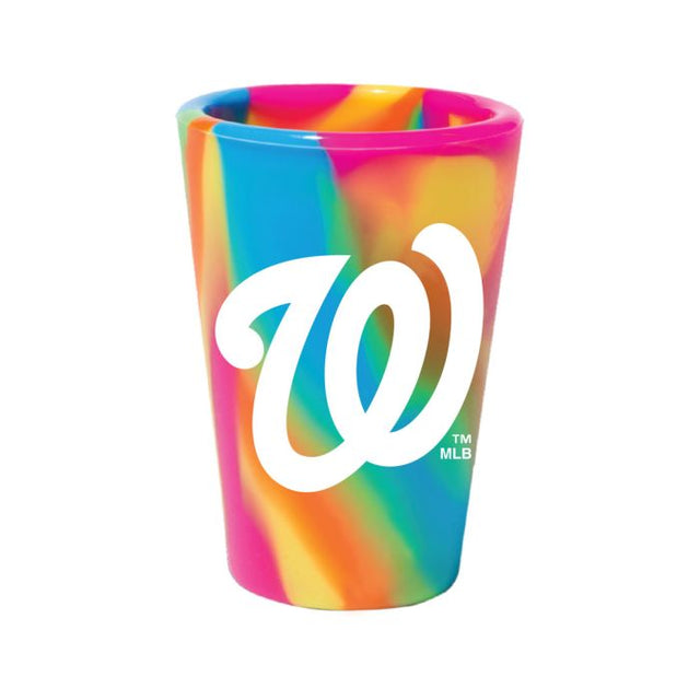 Vaso de chupito de silicona de 1,5 oz con diseño hippie de los Washington Nationals