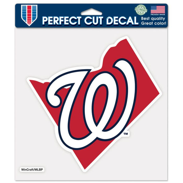 Calcomanía de color de corte perfecto con la forma del estado de Washington Nationals, 8" x 8"