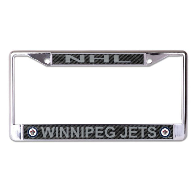 Winnipeg Jets CARBON Lic Plt Frame S/L Printed