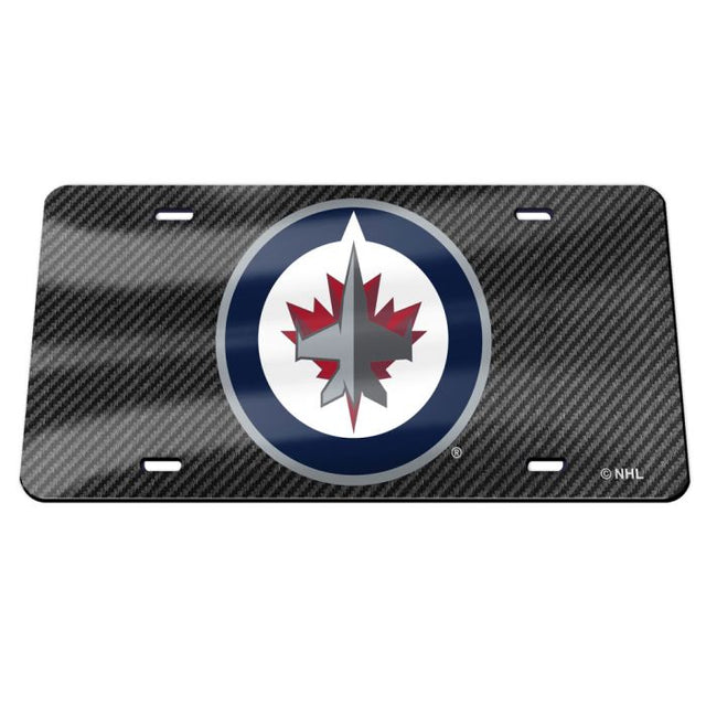 Winnipeg Jets Carbon Specialty Acrylic License Plate