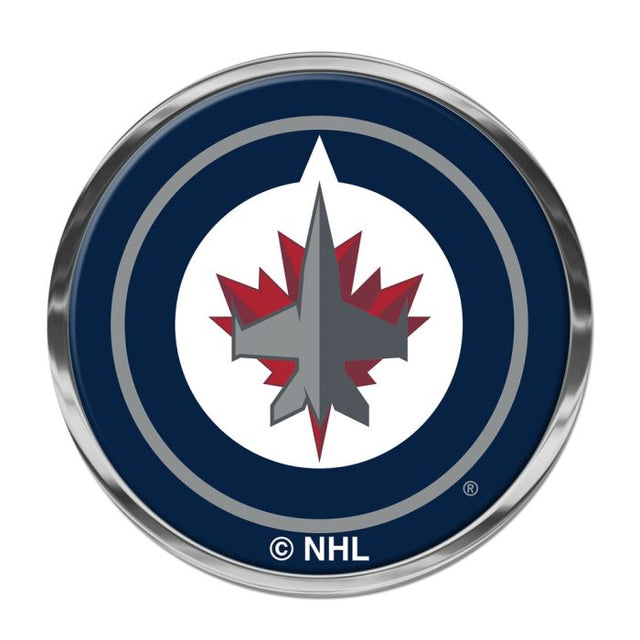 Emblema abovedado de metal cromado de los Winnipeg Jets