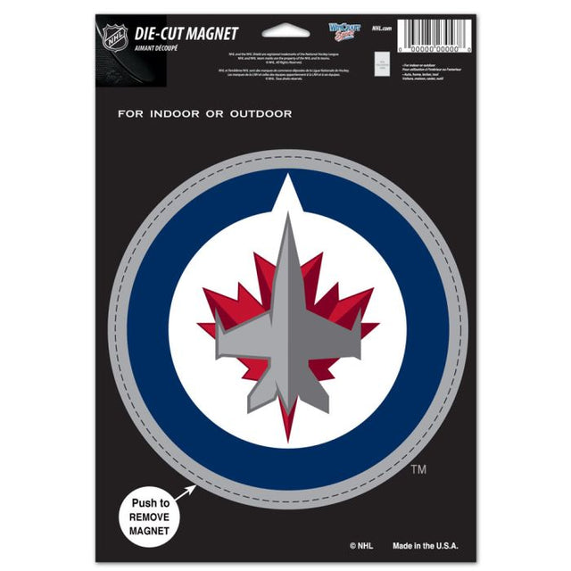 Imán troquelado con el logotipo de los Winnipeg Jets, 6,25" x 9"