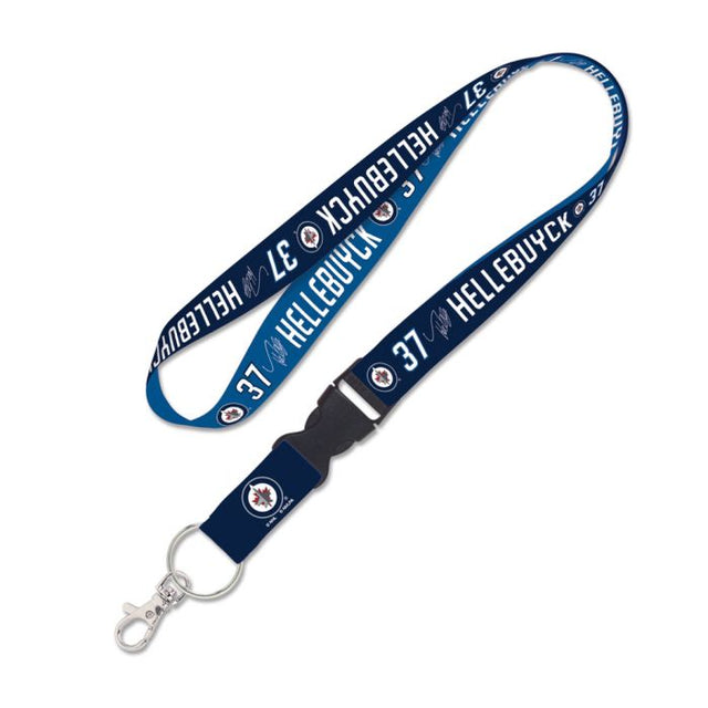 Winnipeg Jets Lanyard w/detachable buckle 1" Connor Hellebuyck