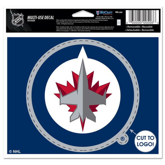 Calcomanía multiusos de los Winnipeg Jets: cortada con el logotipo de 5" x 6"