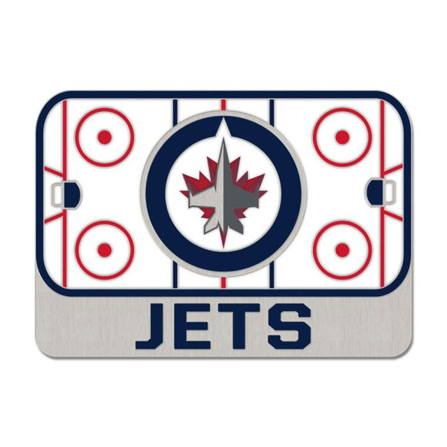 Tarjeta de joyería con pin esmaltado coleccionable de la pista de patinaje de los Winnipeg Jets