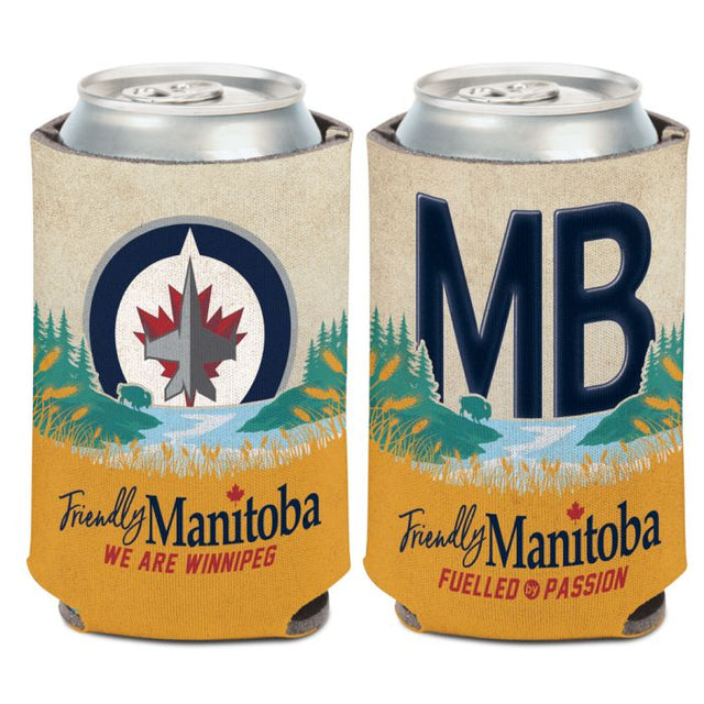 Enfriador de lata con placa estatal de Winnipeg Jets, 12 oz.