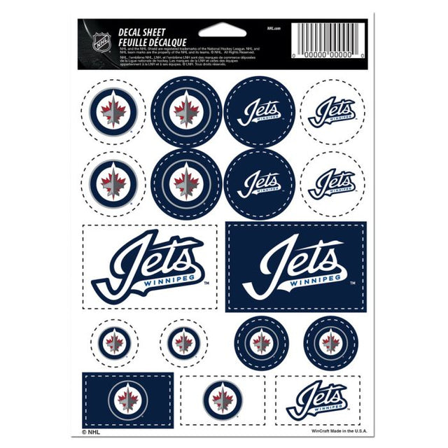 Winnipeg Jets Vinyl Sticker Sheet 5" x 7"