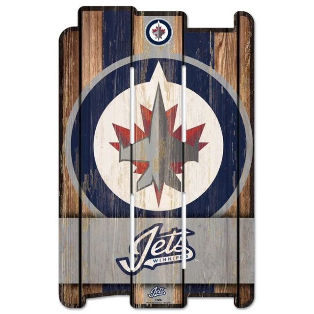 Letrero de madera para cerca de los Winnipeg Jets