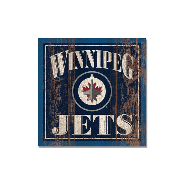 Imán de madera de los Winnipeg Jets de 3" x 3"