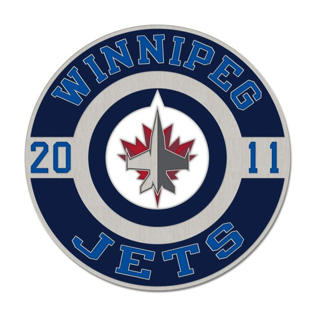 Winnipeg Jets round est Collector Enamel Pin Jewelry Card