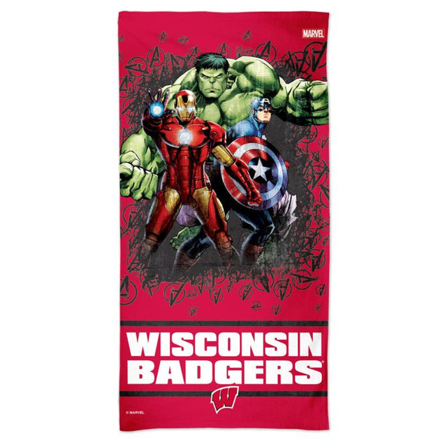 Toalla de playa Spectra de MARVEL de Wisconsin Badgers/Marvel (c) 2021, 30" x 60"