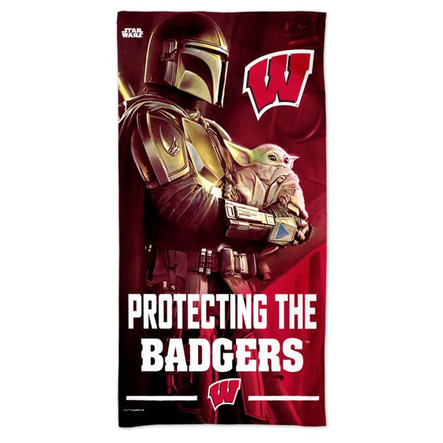 Toalla de playa Spectra de los Wisconsin Badgers / Star Wars MANDALORIAN de 30" x 60"