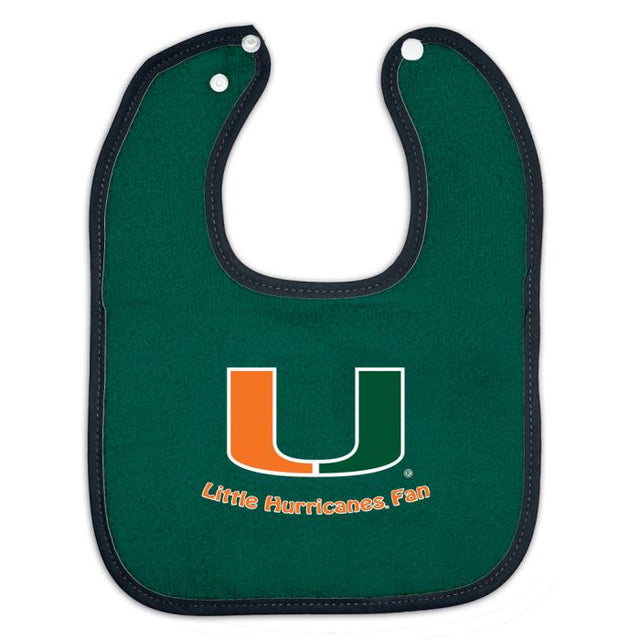 Babero para bebé con broches de presión de colores de los Miami Hurricanes