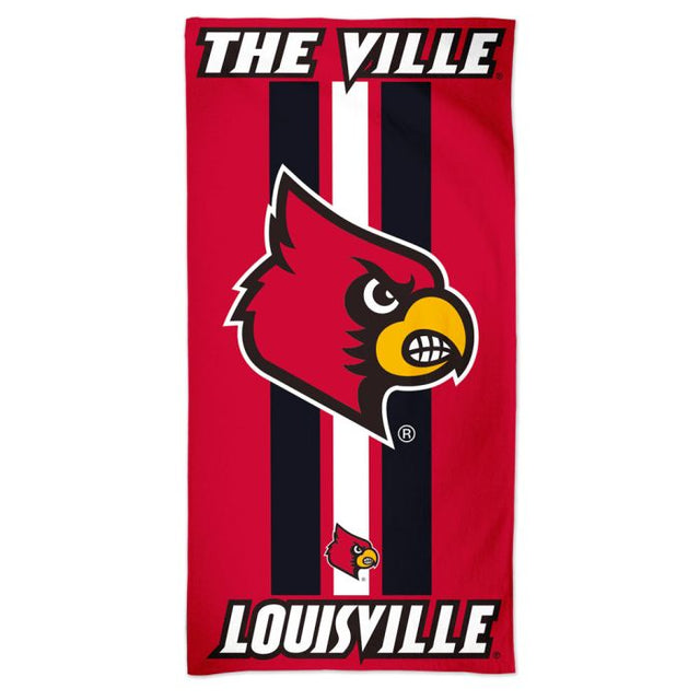 Louisville Cardinals Fiber Beach Towel 9lb 30" x 60"