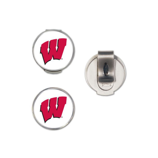 Clip para gorra de Wisconsin Badgers con 2 marcadores, con tapa tipo concha