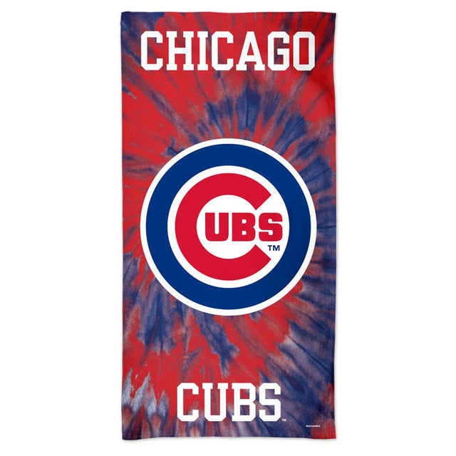 Toalla de los Chicago Cubs de 30 x 60 cm, estilo playero, diseño tie-dye