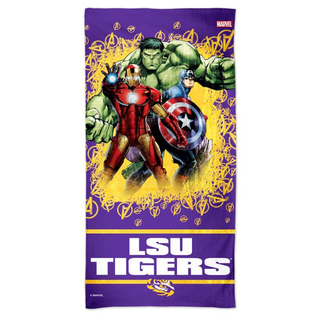 Toalla de playa Spectra de Marvel de LSU Tigers/Marvel (c) 2021 de 30" x 60"