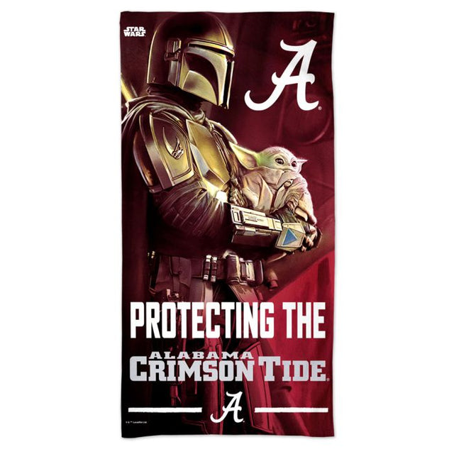 Toalla de playa Spectra de Alabama Crimson Tide / Star Wars MANDALORIAN de 30" x 60"