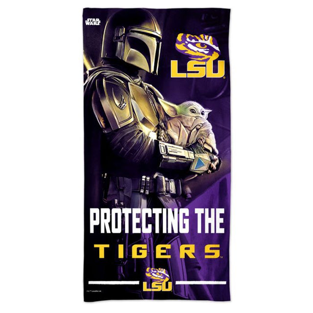 Toalla de playa Spectra de LSU Tigers / Star Wars MANDALORIAN de 30" x 60"