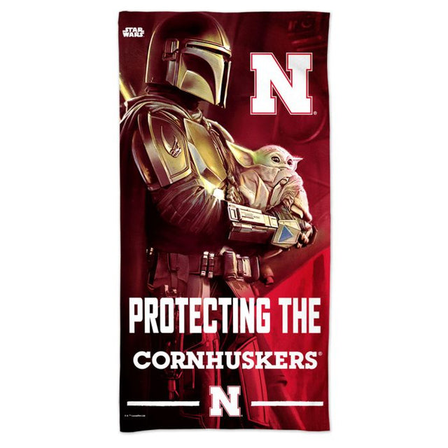 Toalla de playa Spectra de Nebraska Cornhuskers/Star Wars Mandalorian de 30" x 60"