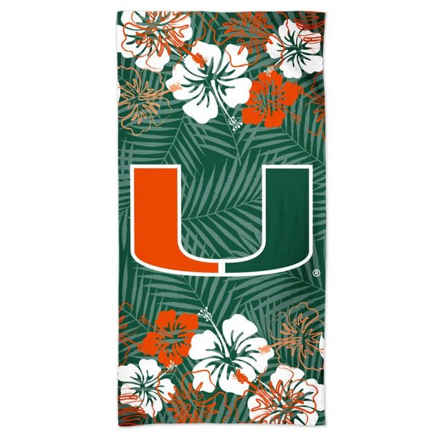 Toalla de playa Spectra FLORAL de los Miami Hurricanes de 30" x 60"