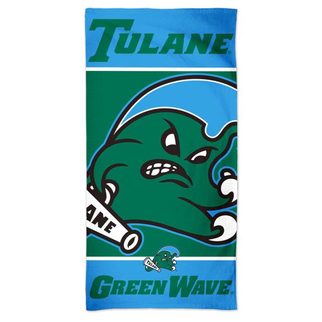 Toalla de playa Spectra de Tulane Green Wave de 30" x 60"