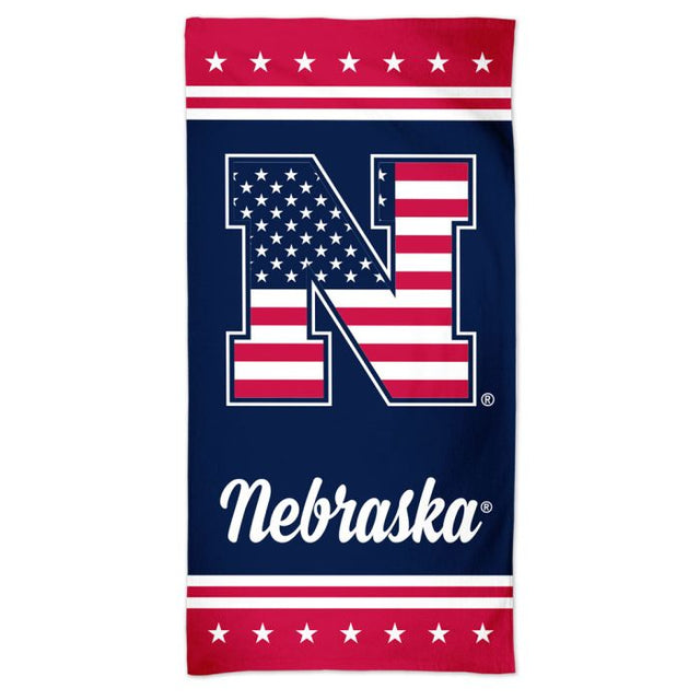 Toalla de playa Spectra PATRIOTIC de Nebraska Cornhuskers de 30" x 60"