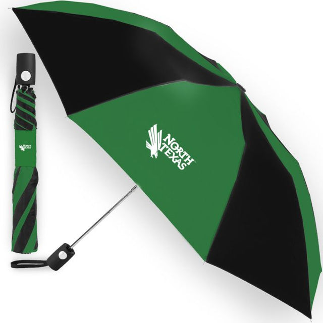 North Texas Mean Green Auto Folding Umbrella