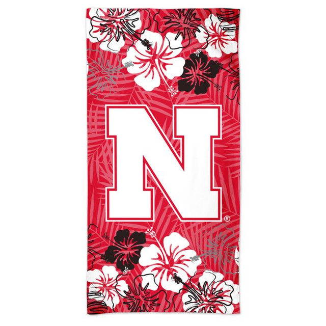 Nebraska Cornhuskers FLORAL Spectra Beach Towel 30" x 60"