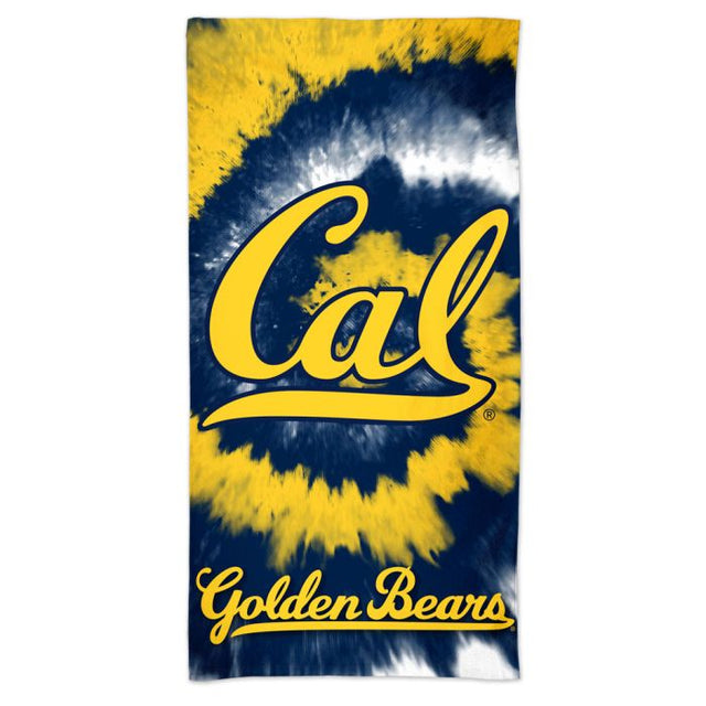 Toalla de playa teñida con efecto tie dye Spectra de California Golden Bears de 30" x 60"