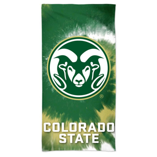 Toalla de playa teñida con efecto tie dye Spectra de Colorado State Rams de 30" x 60"