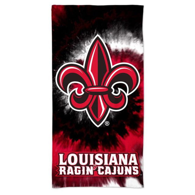 路易斯安那州 - Lafayette Ragin Cajuns Tie Dye Spectra 沙滩巾 30 英寸 x 60 英寸