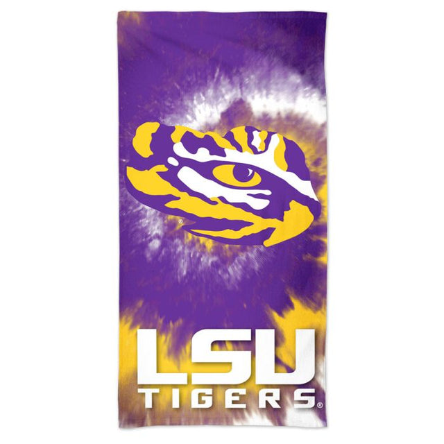 Toalla de playa teñida con efecto tie dye Spectra de LSU Tigers de 30" x 60"