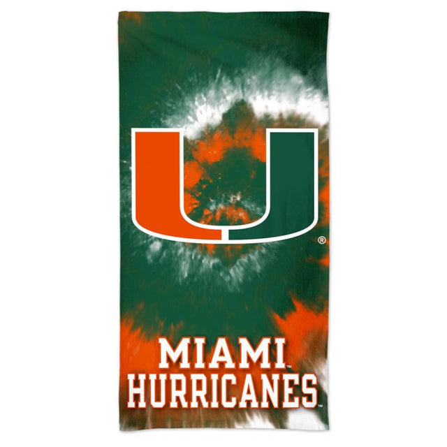 Toalla de playa Spectra de los Miami Hurricanes de 30" x 60"