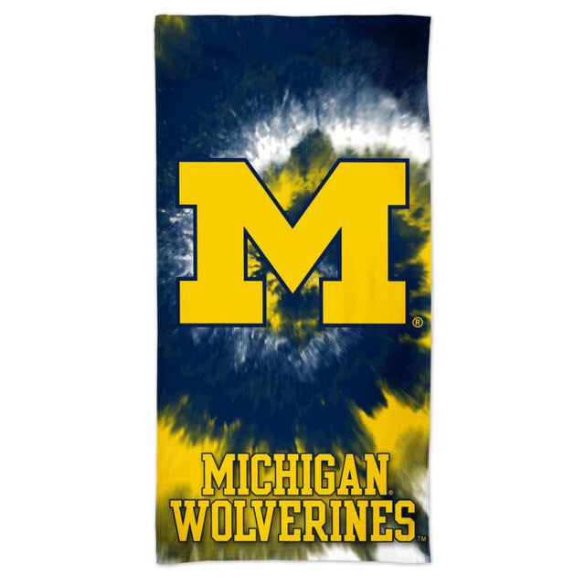 Toalla de playa teñida con efecto tie dye Spectra de Michigan Wolverines, 30 x 60 pulgadas