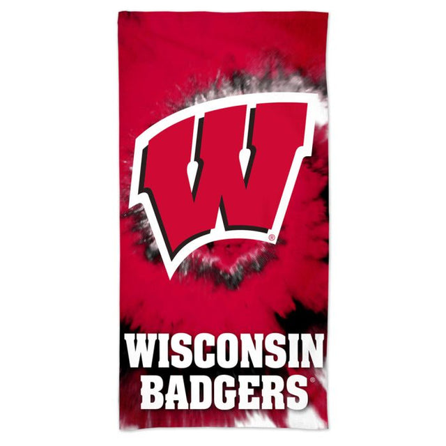 Toalla de playa Spectra TIE DYE de Wisconsin Badgers de 30" x 60"