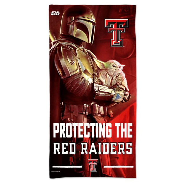 Toalla de playa Spectra de los Texas Tech Red Raiders y Star Wars Mandalorian de 30" x 60"