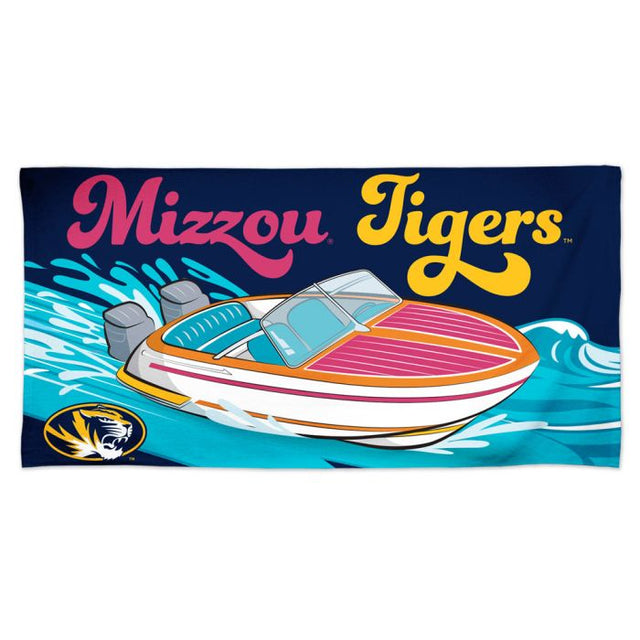 Toalla de playa Spectra de Missouri Tigers MISSOURI LAKE VIBES SPEED BOAT de 30" x 60"