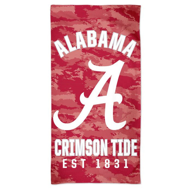 Toalla de playa Spectra del equipo Alabama Crimson Tide TEAM CAMO de 30" x 60"