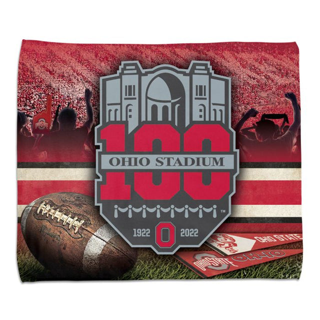 Toalla de rally de los Ohio State Buckeyes OHIO STADIUM 100 YEARS (a todo color)