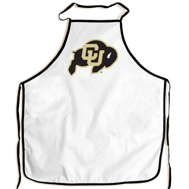 Delantal para barbacoa de los Colorado Buffaloes, color blanco