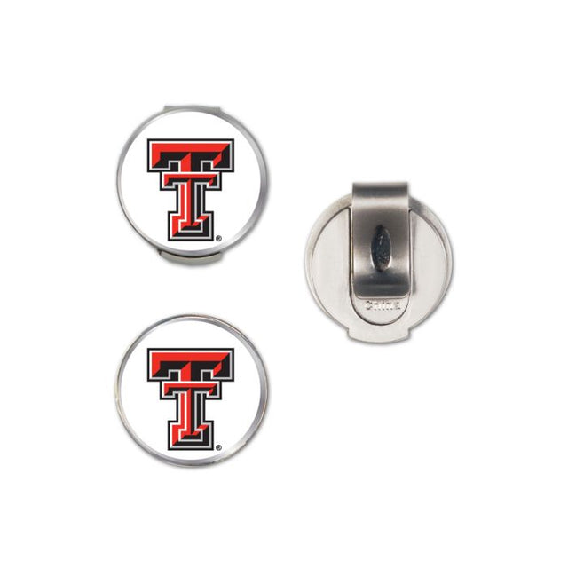 Clip para gorra de los Texas Tech Red Raiders con 2 marcadores, con tapa tipo concha