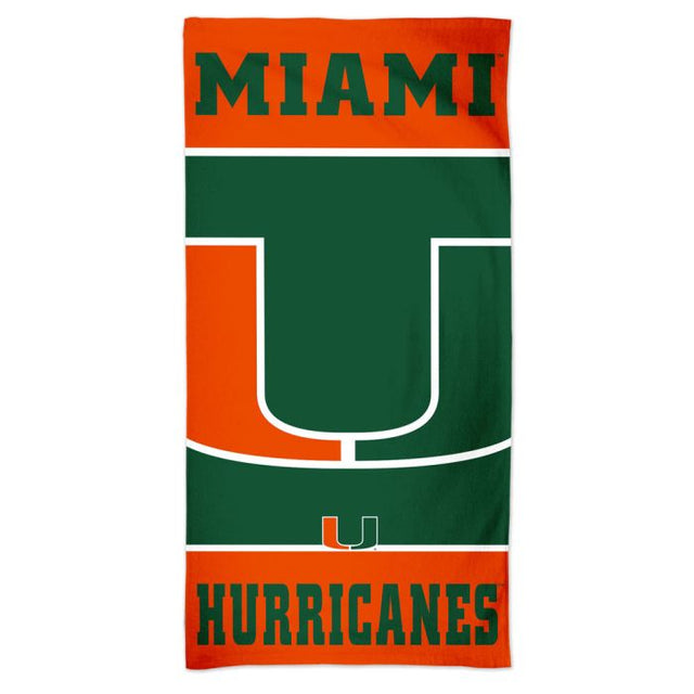 Toalla de playa Spectra de los Miami Hurricanes de 30" x 60"