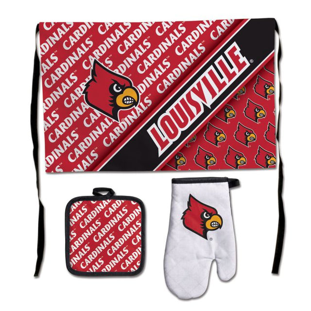 Juego de barbacoa para portón trasero de los Louisville Cardinals, de primera calidad